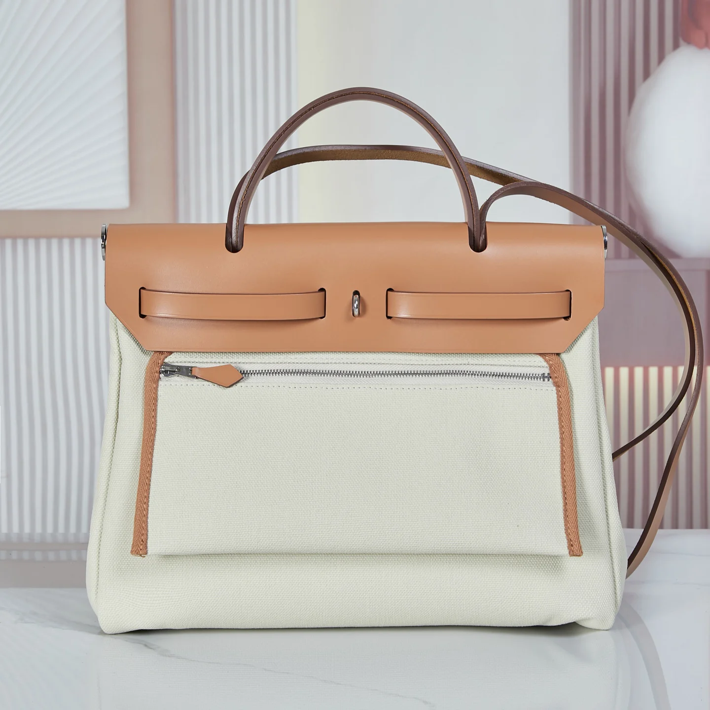 Hermès Herbag Zip 31 Bag Béton / Naturel Sable