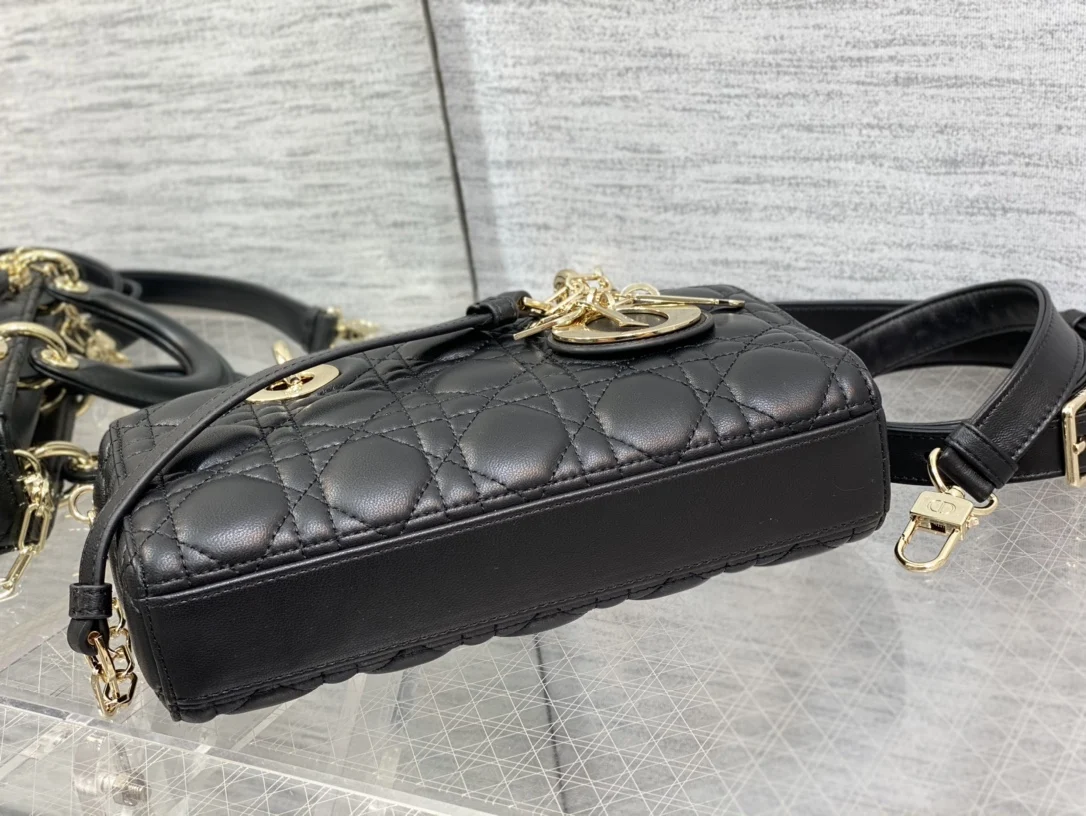 Small Lady D-Joy Bag Black Cannage Lambskin · M0613ONGE_M900
