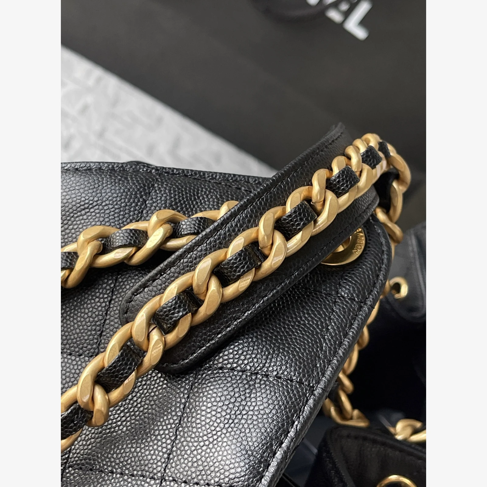 Chanel 25 Medium Handbag AS5311 · Black Black · Grained Calfskin · Gold-Tone Metal