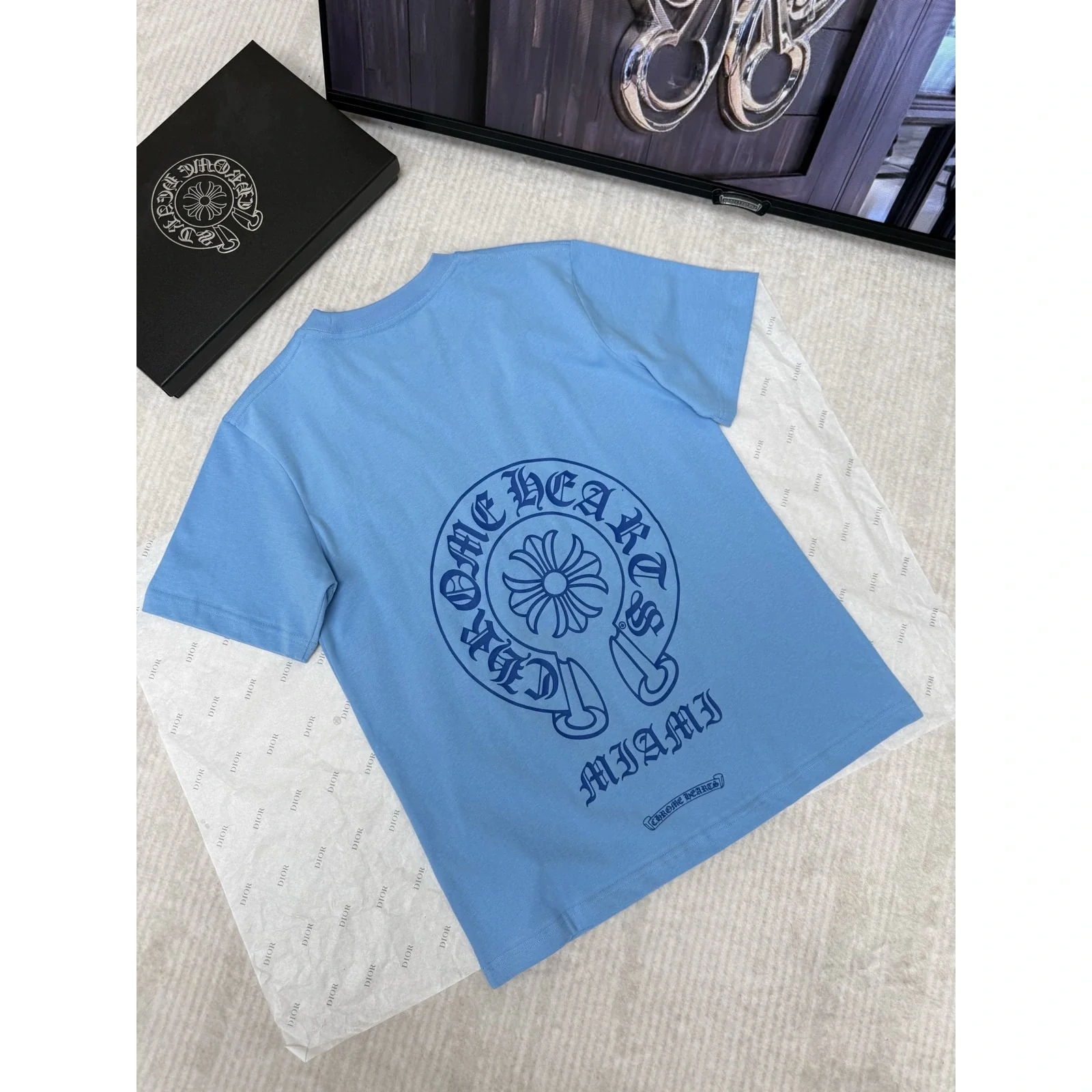 Chrome Hearts Miami Horseshoe Tee Light Blue