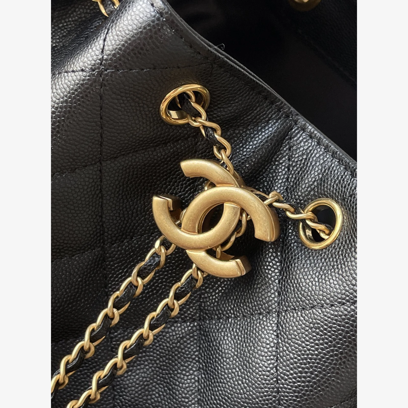 Chanel 25 Medium Handbag AS5311 · Black Black · Grained Calfskin · Gold-Tone Metal