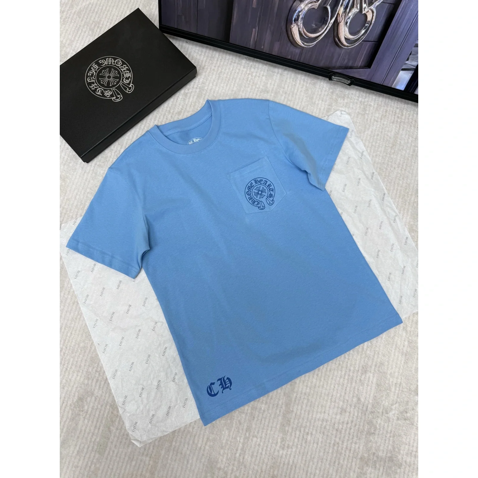 Chrome Hearts Miami Horseshoe Tee Light Blue