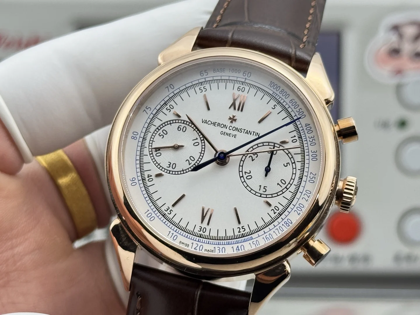 Vacheron Constantin Historiques Cornes de Vache 5000H Watch Silver dial pink gold case brown leather · 5000H/000R-B059