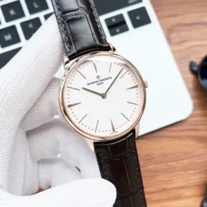 Vacheron Constantin Patrimony Manual-winding 81180 Watch Silver dial pink gold case brown leather · 81180/000R-9159