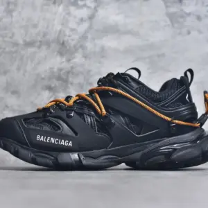 Balenciaga Track Trail Laces Sneaker Black / Orange · 800592WTRHK1000