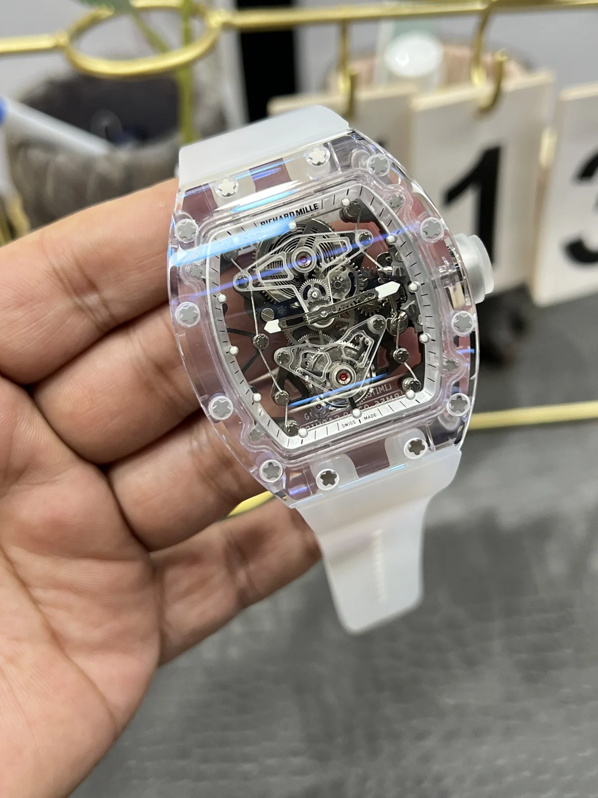 Richard Mille RM 56-02 — Clear case / White strap — image 2