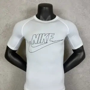 White Short Sleeve Compression Shirt 010