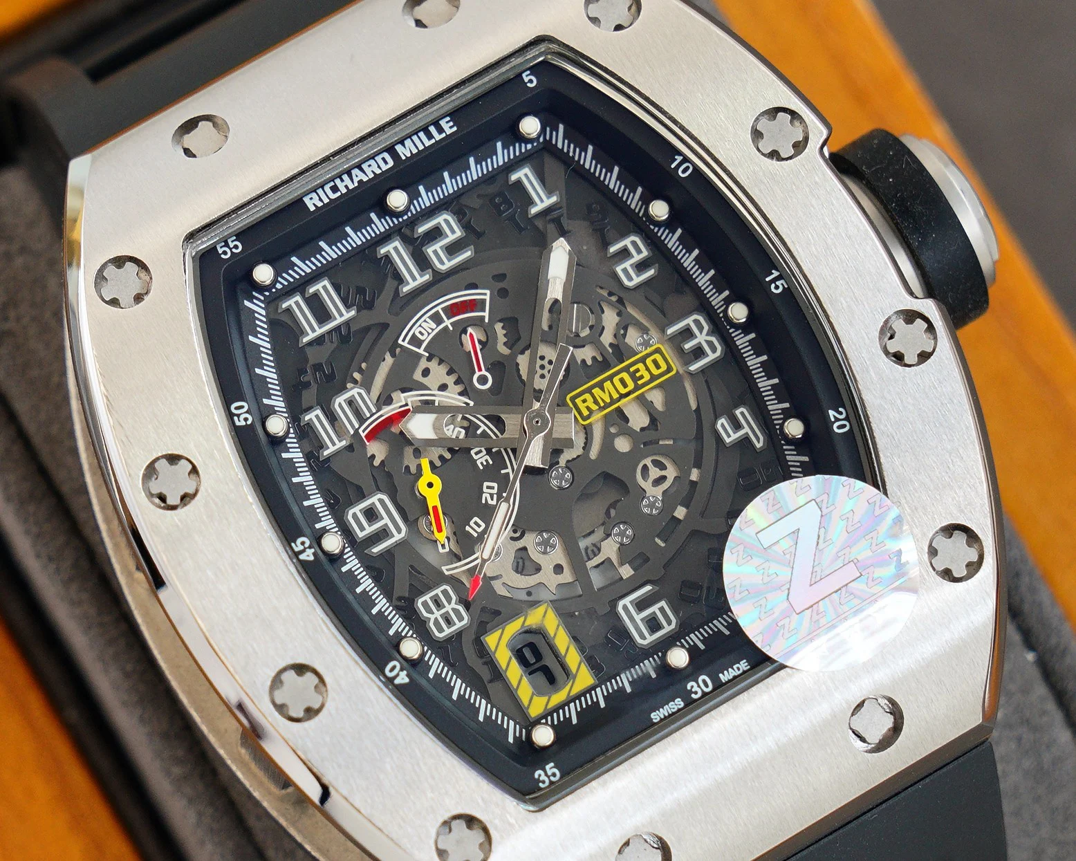 Richard Mille RM 030 — Silver tone case / Black strap — image 5