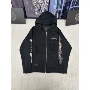 Chrome Hearts Deadly Doll Zip Up Hoodie Black / Pink