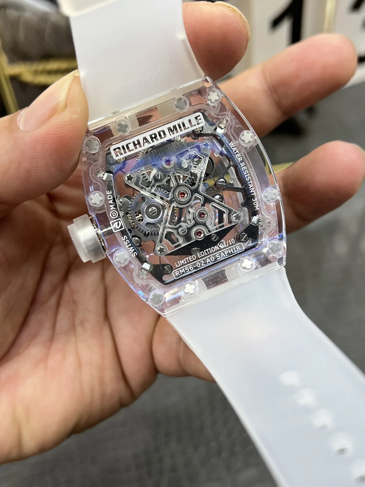 Richard Mille RM 56-02 — Clear case / White strap — image 7