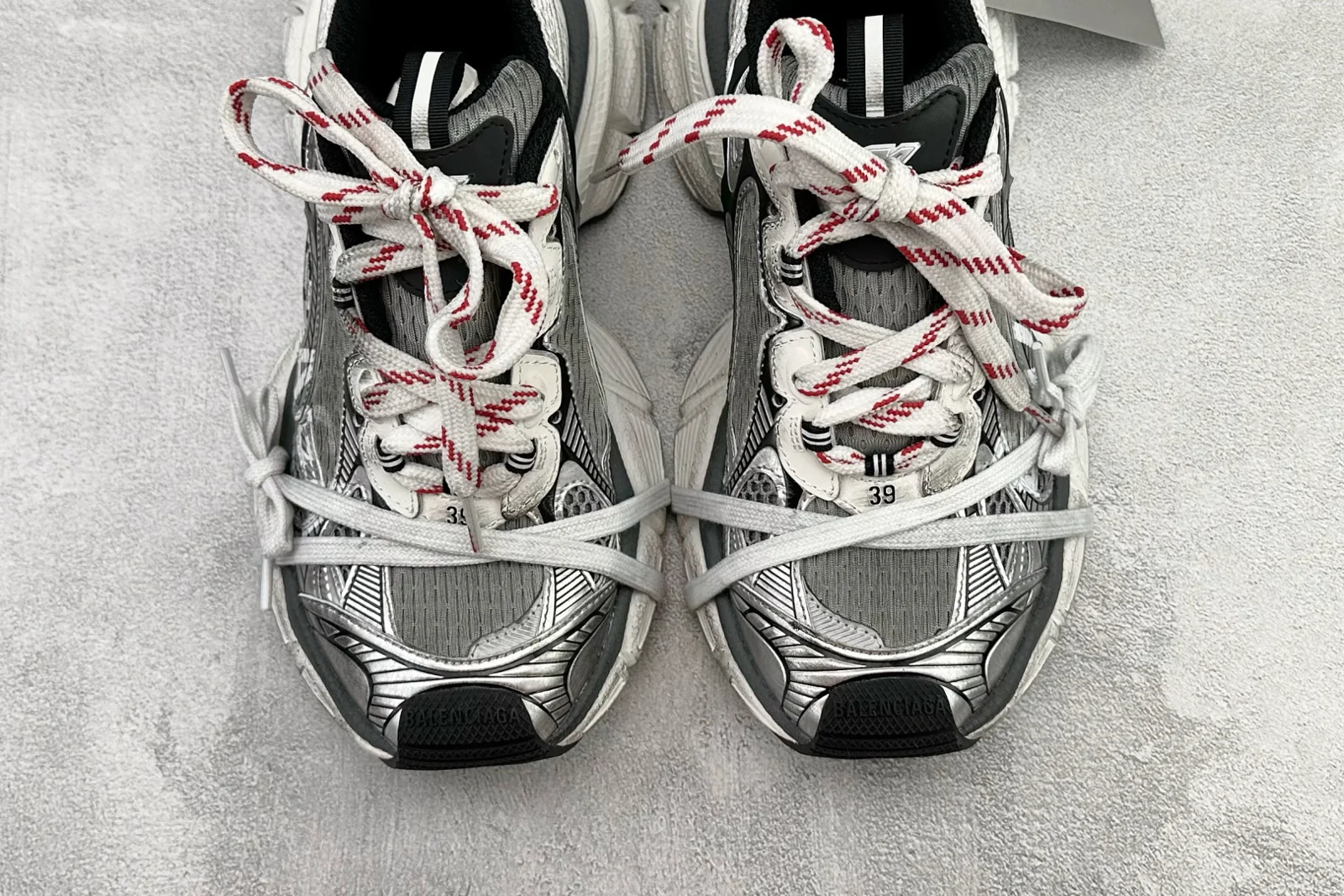 Balenciaga 3XL Split Logo Sneaker White / Navy / Grey · 840090W3XSG9239
