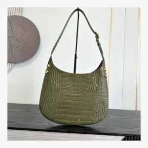 Chanel Hobo Handbag AS6601 · Khaki Crocodile-Embossed Calfskin Khaki · Crocodile-Embossed Calfskin · Gold-Tone Metal