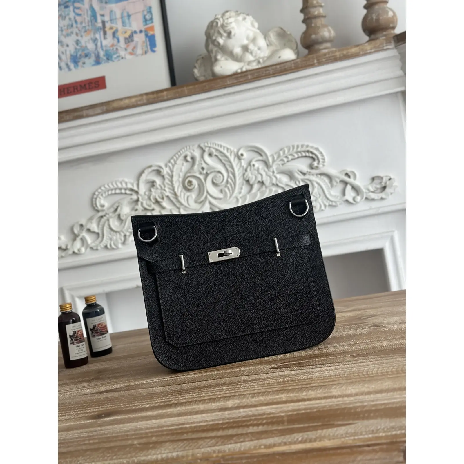 Hermès Jypsiere 28 Bag Noir full view
