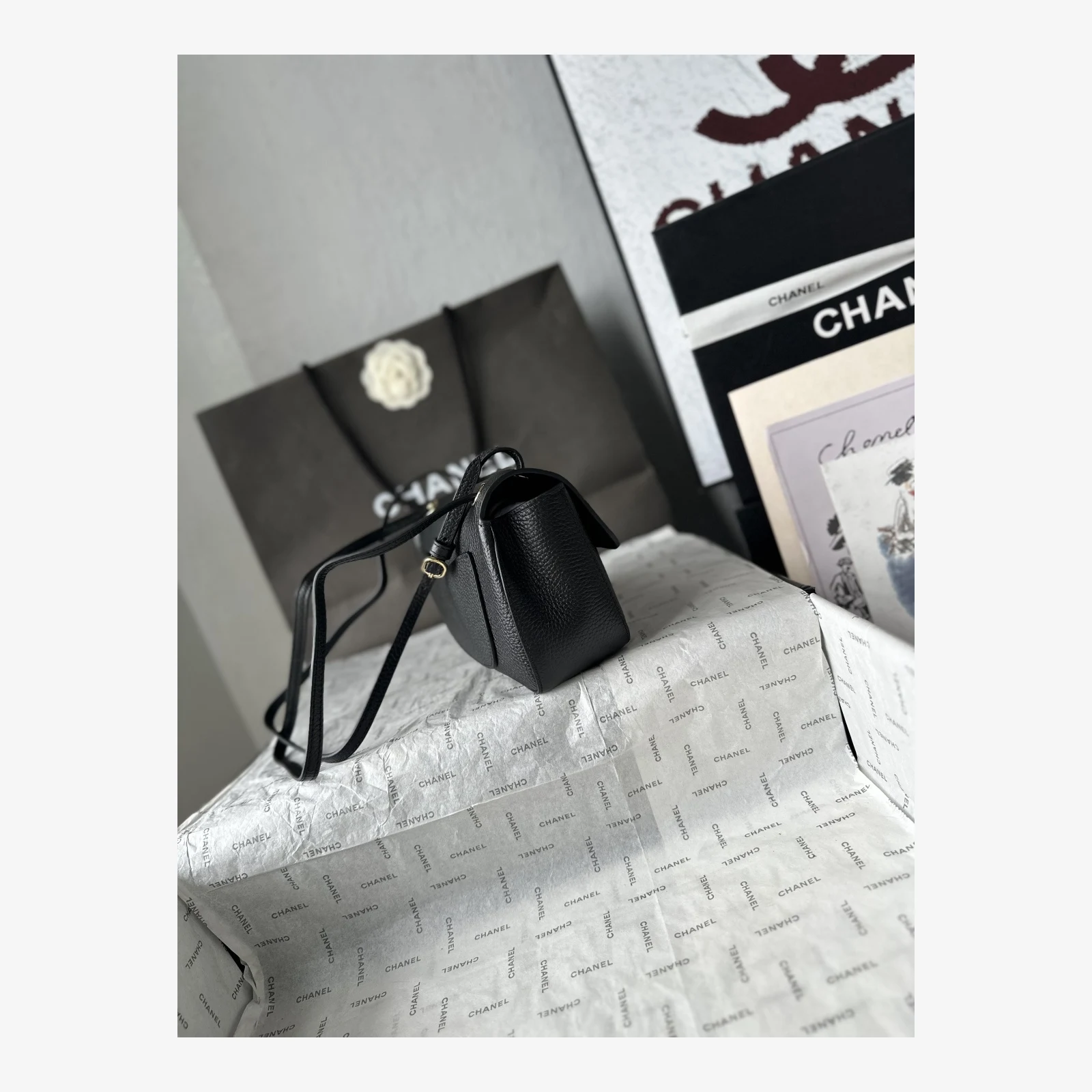 Chanel Mini Flap Bag AS6573 · Black Grained Calfskin — image 3