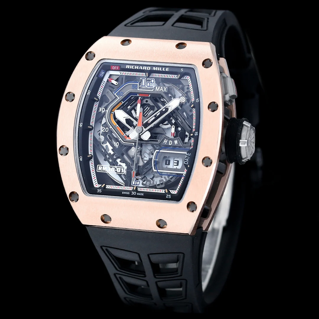 Richard Mille RM 30-01 — Rose tone case / Black strap — image 2