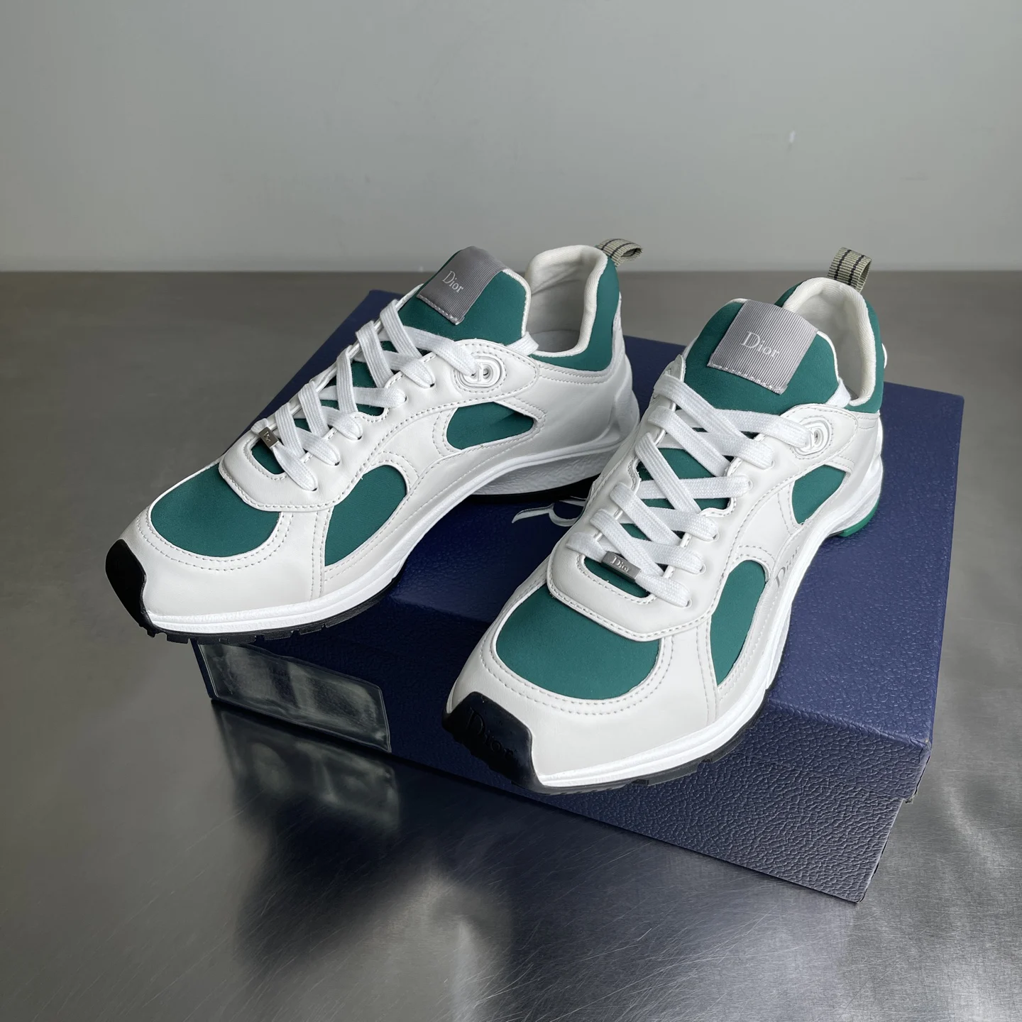 Dior Mile Sneaker White and Cedar Green · 3SN352ACL_H066