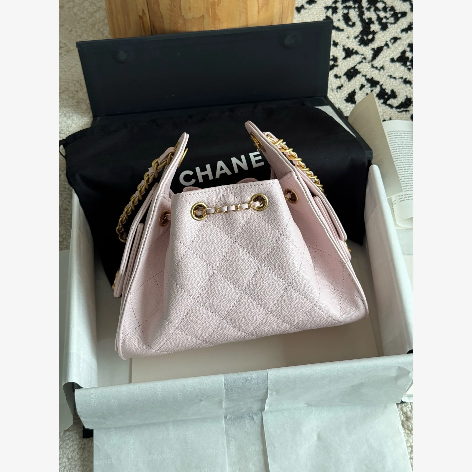 Chanel 25 Mini Handbag AS5631 · Grained Calfskin Light Pink · Grained Calfskin · Gold-Tone Metal