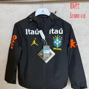 Jordan Brazil Black Hooded Windbreaker Jacket