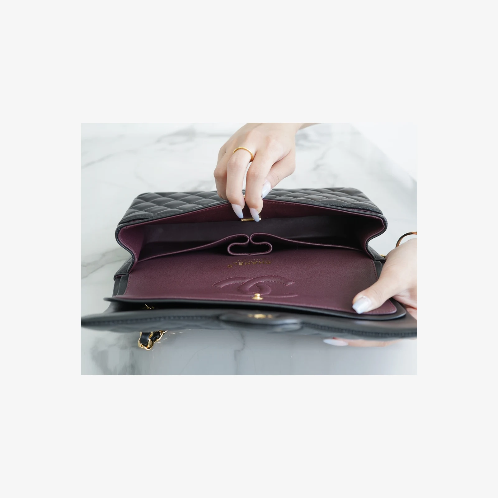 Chanel Classic 11.12 Handbag A01112 · Black Lambskin — image 5