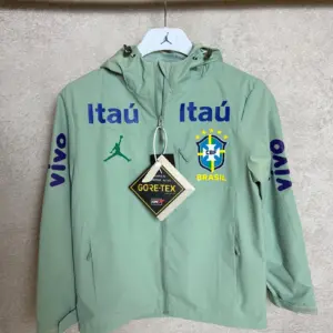 Jordan Brazil Green Hooded Windbreaker Jacket