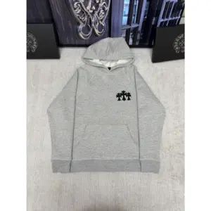 Chrome Hearts Triple Cross Pullover Hoodie Heather Grey