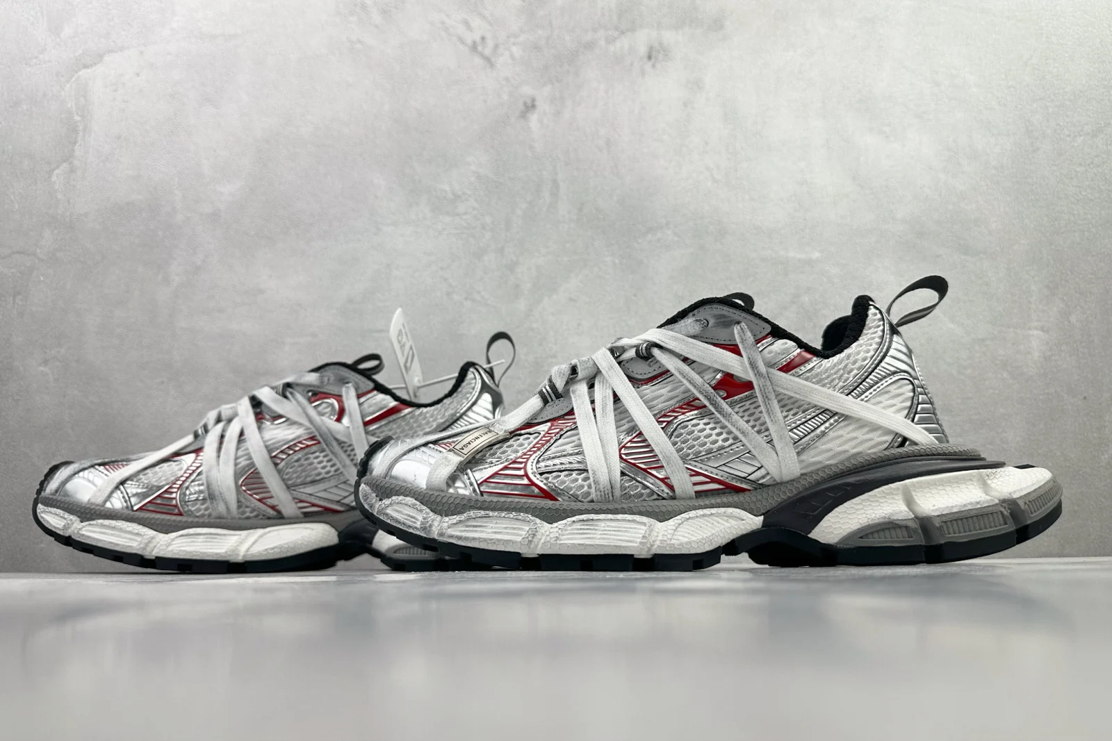 Balenciaga 3XL Extreme Laces B Grey / Silver / Red / Black · 825601W3XCH1161