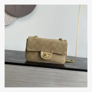 Chanel Mini Flap Bag AS6626 · Dark Beige Suede Dark Beige · Suede Calfskin · Gold-Tone Metal