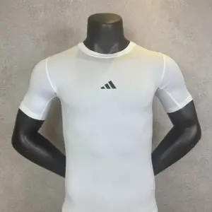 White Short Sleeve Compression Shirt 303