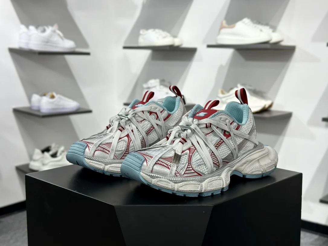 Balenciaga 3XL Extreme Laces B White / Red / Turquoise / Grey · 825601W3XCH1614