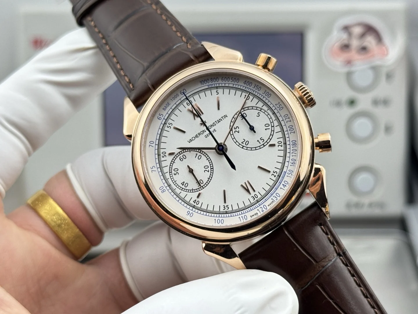 Vacheron Constantin Historiques Cornes de Vache 5000H Watch Silver dial pink gold case brown leather · 5000H/000R-B059