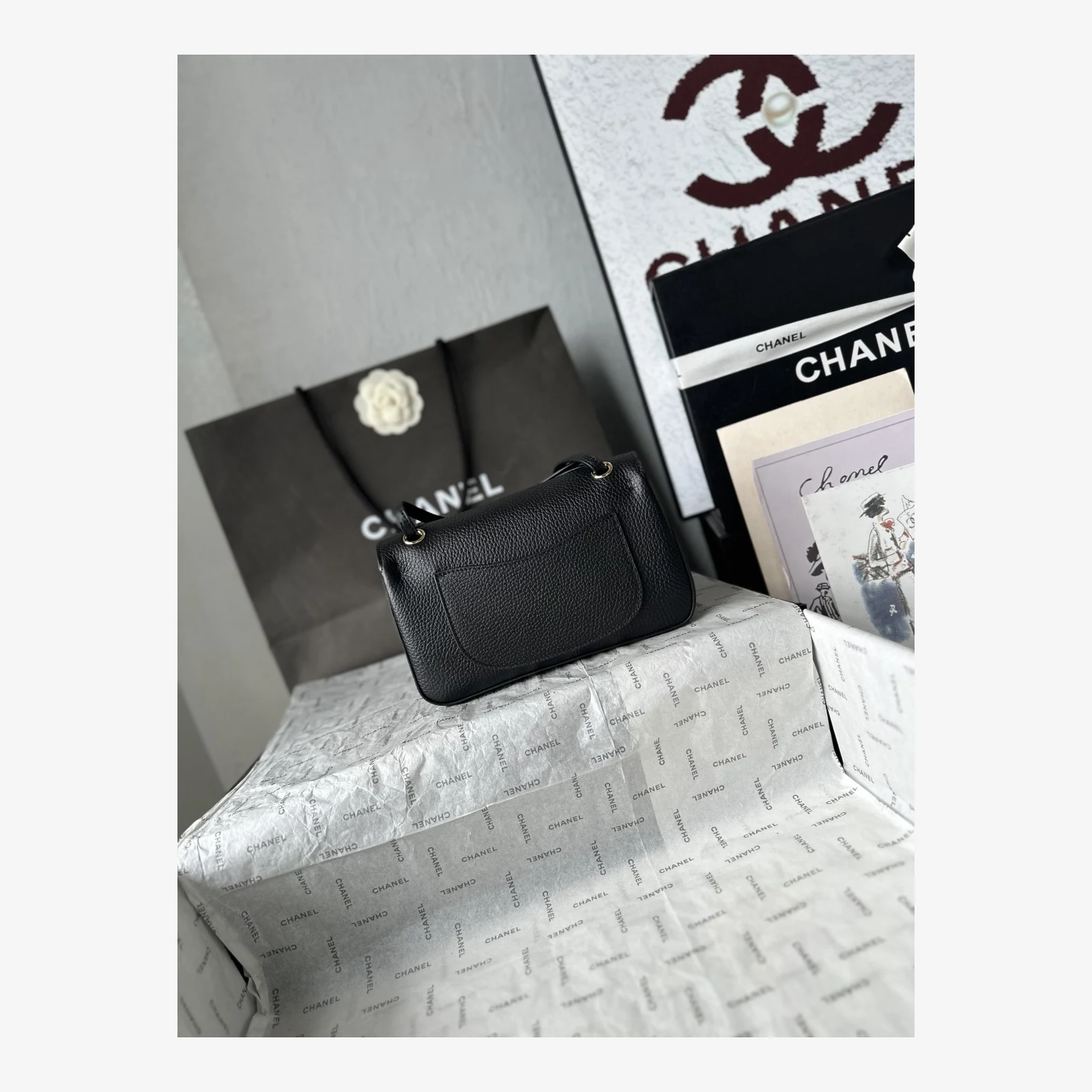 Chanel Mini Flap Bag AS6573 · Black Grained Calfskin — image 4