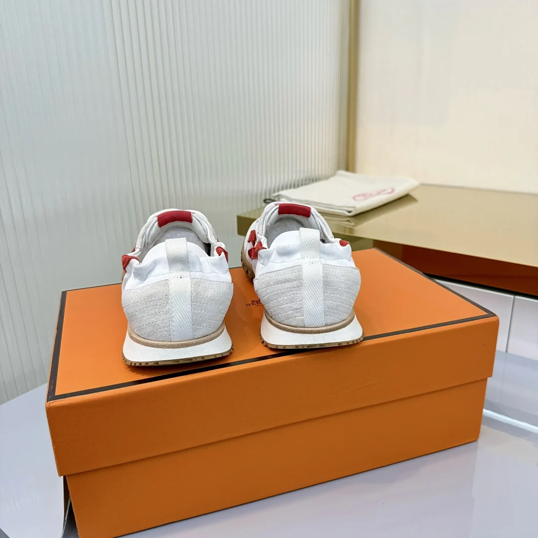 Hermès Deep Sneaker Blanc / Rouge Grenadine