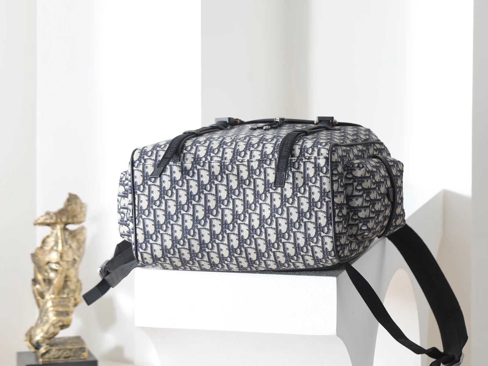 Dior Hit the Road Backpack with Flap Beige and Black Dior Oblique · 1ESBA205YKY_H27E