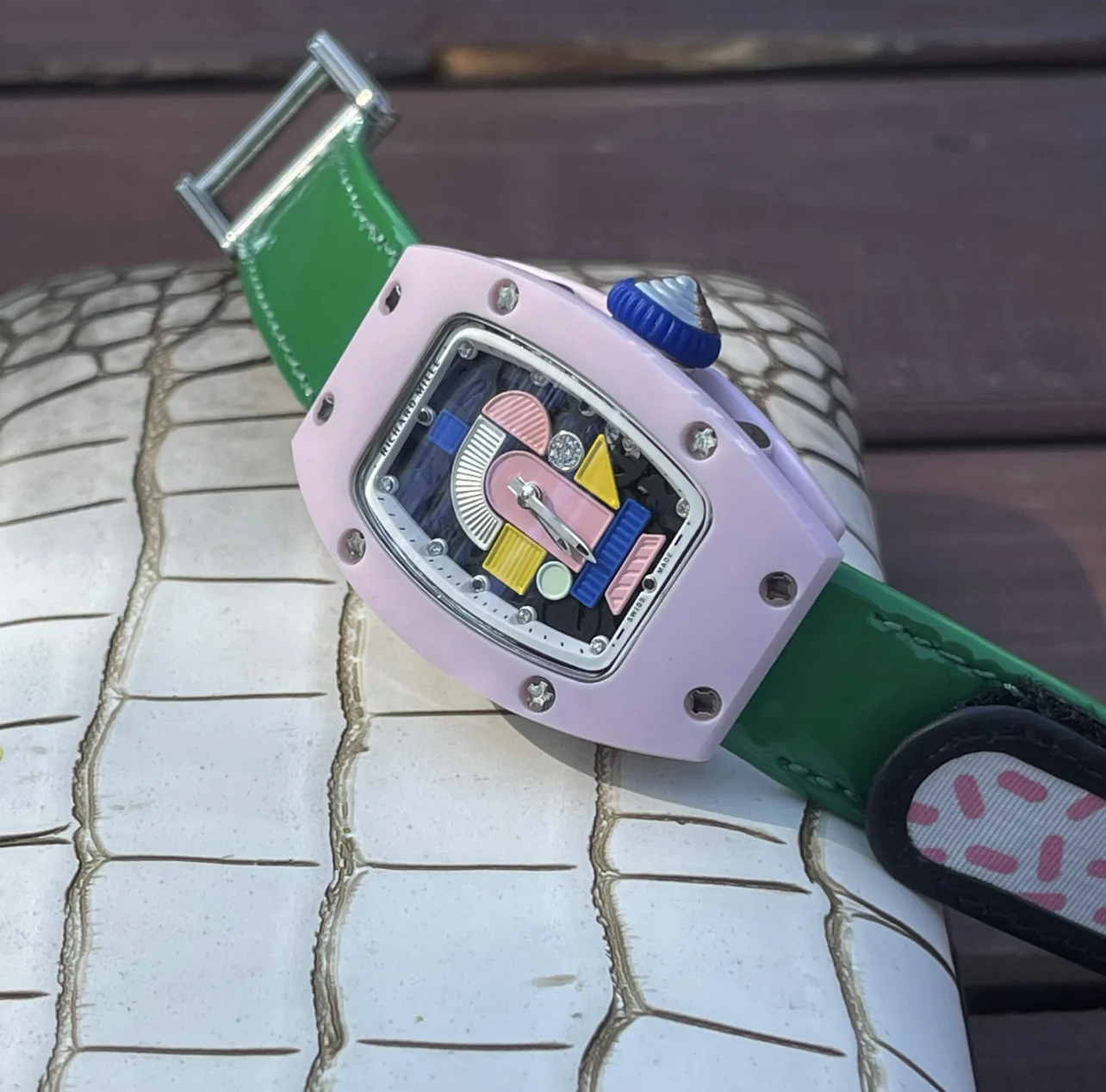 Richard Mille RM 07-01 — Pastel Lavender case / Green strap — image 8